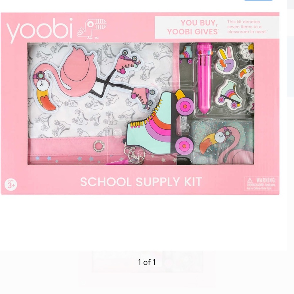 Pink Yoobi school supply kit